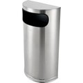 Global Industrial Half Round Metal Trash Can, Silver, Stainless Steel 641594SS